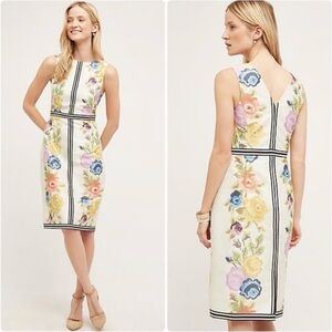 Anthropologie Payal Pratap Garden Grid Sheath Dress Size:0